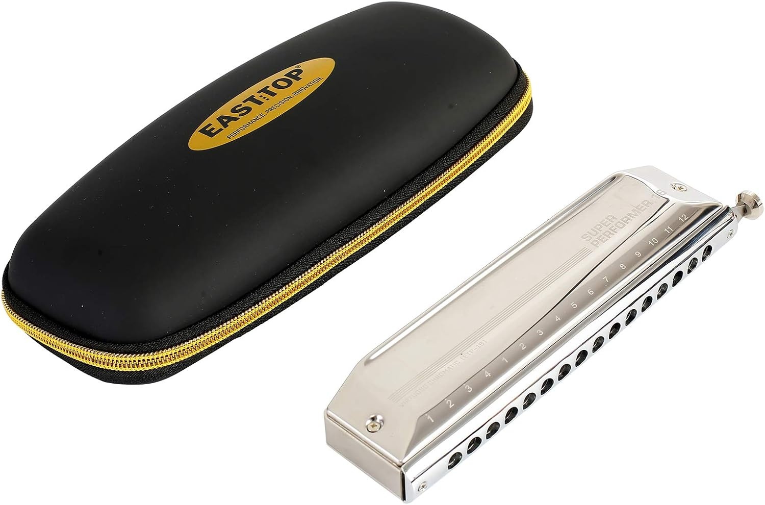 image:imageEast top Upgrade Chromatic Harmonica 12 Hole 48 Tone Key of C Professional Chromatic Mouth Organ Harmonica For Adults Students and band playerssilver16