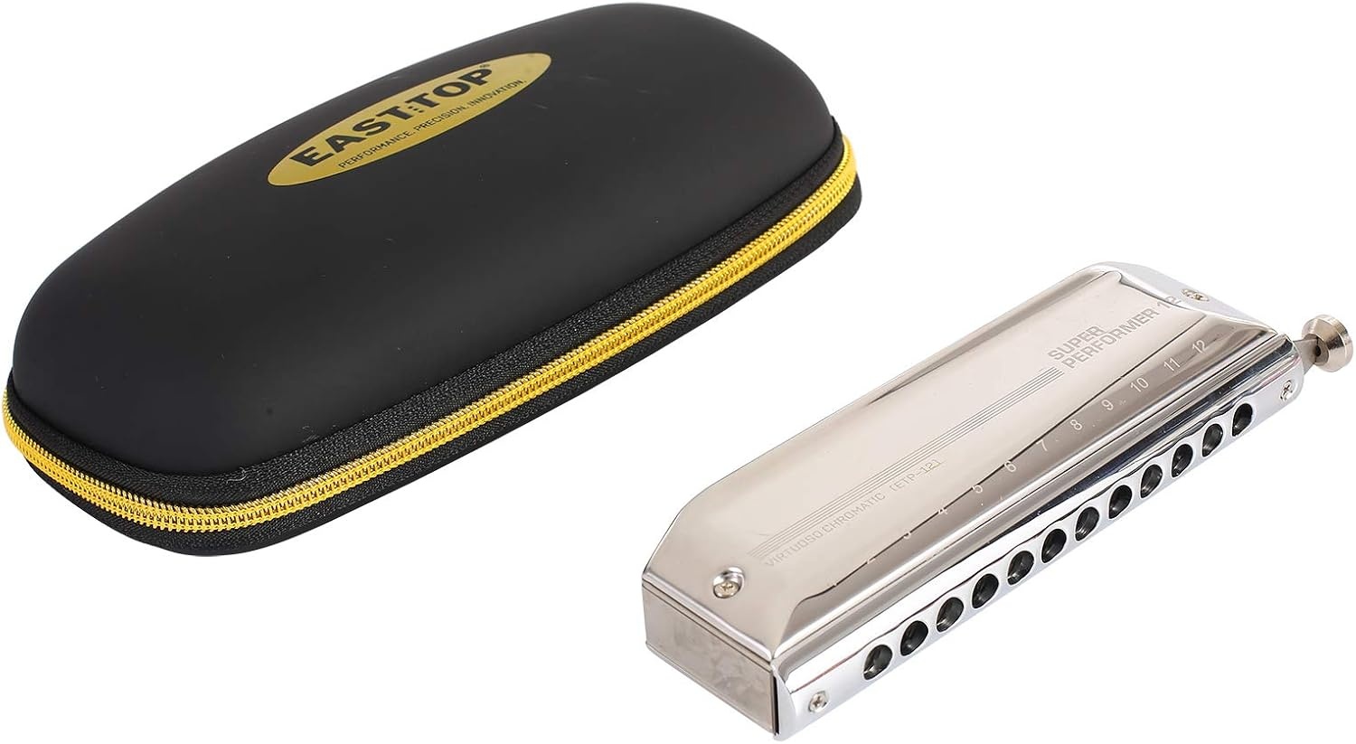 image:imageEast top Upgrade Chromatic Harmonica 12 Hole 48 Tone Key of C Professional Chromatic Mouth Organ Harmonica For Adults Students and band playerssilver12