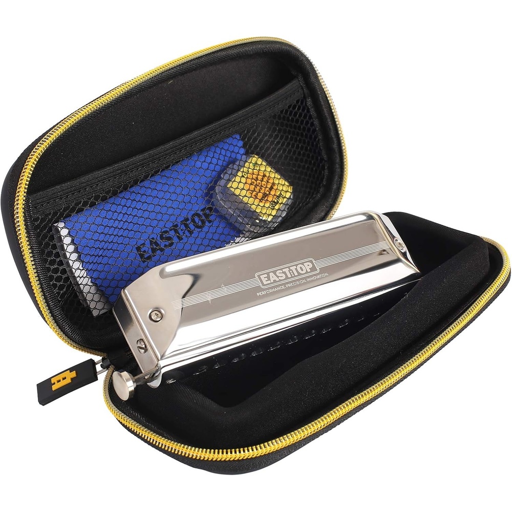 image:imageEast top Upgrade Chromatic Harmonica 12 Hole 48 Tone Key of C Professional Chromatic Mouth Organ Harmonica For Adults Students and band playerssilver12