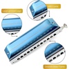 East top Chromatic Harmonica, 12-Hole 48-Tone Key of C, ABS Comb, Phosphor Bronze Reed, Blue Cover (EAP-12)(blue-12)