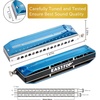 East top Chromatic Harmonica, 12-Hole 48-Tone Key of C, ABS Comb, Phosphor Bronze Reed, Blue Cover (EAP-12)(blue-16)