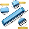 East top Chromatic Harmonica, 12-Hole 48-Tone Key of C, ABS Comb, Phosphor Bronze Reed, Blue Cover (EAP-12)(blue-16)
