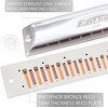 East top Chromatic Harmonica, 12-Hole 48-Tone Key of C, ABS Comb, Phosphor Bronze Reed, Blue Cover (EAP-12)(silver-40)
