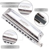 East top Chromatic Harmonica, 12-Hole 48-Tone Key of C, ABS Comb, Phosphor Bronze Reed, Blue Cover (EAP-12)(silver-40)