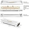 East top Chromatic Harmonica, 12-Hole 48-Tone Key of C, ABS Comb, Phosphor Bronze Reed, Blue Cover (EAP-12)(silver-A)