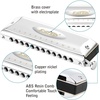 East top Chromatic Harmonica, 12-Hole 48-Tone Key of C, ABS Comb, Phosphor Bronze Reed, Blue Cover (EAP-12)(silver-C)