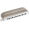 East top Upgrade Chromatic Harmonica 12 Hole 48 Tone Key of C, Aluminum Comb Chromatic Mouth Organ Harmonica For Adults, Students and harmonica lovers(silver-C)