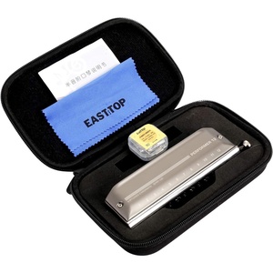 East top Upgrade Chromatic Harmonica 12 Hole 48 Tone Key of C, Aluminum Comb Chromatic Mouth Organ Harmonica For Adults, Students and harmonica lovers(silver-C)