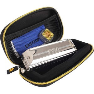 East top Upgrade Chromatic Harmonica 12 Hole 48 Tone Key of C, Professional Chromatic Mouth Organ Harmonica For Adults, Students and band players(silver-12)