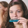 East top Harmonica, Diatonic 10 Holes C Key, Blues, for Beginner, Kids, Children, Students, Gift, with Case, Clean Cloth and Manual(blue-grey)
