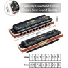 East top Diatonic Harmonica Key of E, 10 Holes 20 Tones 008K Mouth Organ with Black Cover, Top Grade Harmonica for Adults, Professionals and Students