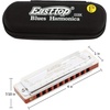 East top Diatonic Harmonica Key of Eb 10 Holes 20 Tones 008K Blues Diatonic Mouth Organ Harmonica with Silver Cover, Standard Harmonicas For Adults, Professionals and Students(silver-Eb)