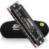 East top Diatonic Harmonica Key of E, 10 Holes 20 Tones 008K Mouth Organ with Black Cover, Top Grade Harmonica for Adults, Professionals and Students