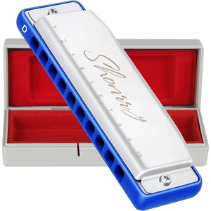 East top Harmonica C, Updated Diatonic Blues Deluxe Harmonica C Key 10 Holes 20 Tones Professional Diatonic Mouth Organ, harmonica for Adults, Professionals, Beginners and Students as gift(BLUE D)