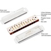 East top Diatonic Harmonica Key of F 10 Holes 20 Tones 008K Blues Diatonic Mouth Organ Harmonica with Silver Cover, Standard Harmonicas For Adults, Professionals and Students(silver-B)