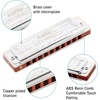 East top Diatonic Harmonica Key of F 10 Holes 20 Tones 008K Blues Diatonic Mouth Organ Harmonica with Silver Cover, Standard Harmonicas For Adults, Professionals and Students(silver-B)