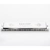 East top Tremolo Harmonica Key of D#, 24 Holes Tremolo Mouth Organ T2406S Harmonica For Adults, Professionals and Students(silver 2-D)